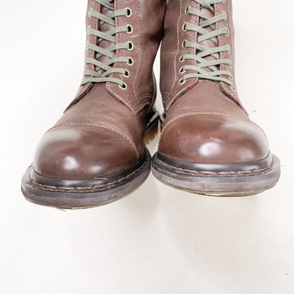 Dr. Martens Brown Combat Boots Womens Size 8 No Box - Picture 5 of 12